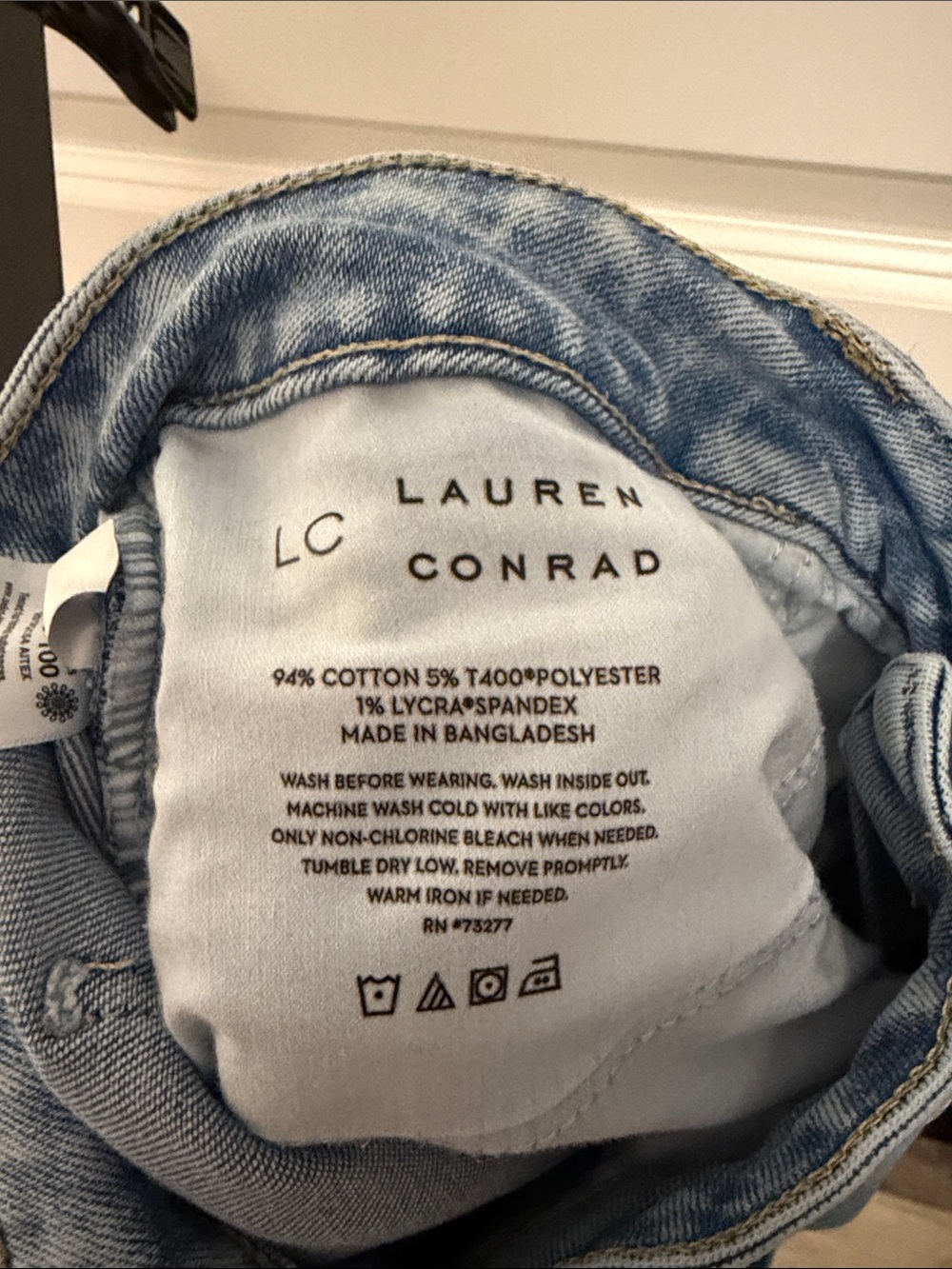 LC Lauren Conrad Light Blue Denim Rolled-Hem Shorts - Picture 4 of 4